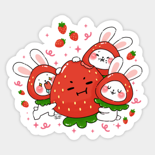 Three Bunnies Berry Sticker